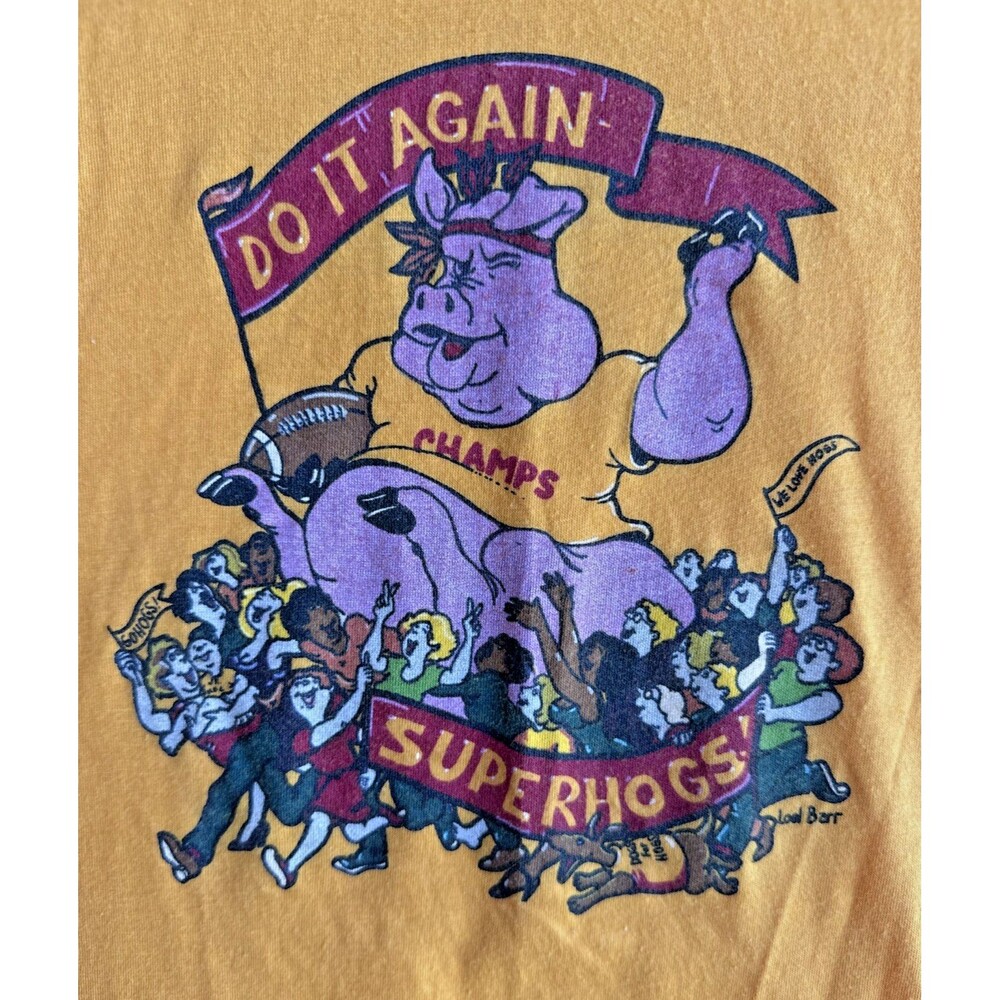 NWOT VTG 1983 Washington Redskins Superhogs Shirt Large Single Stitch NFL Yellow - Picture 4 of 8
